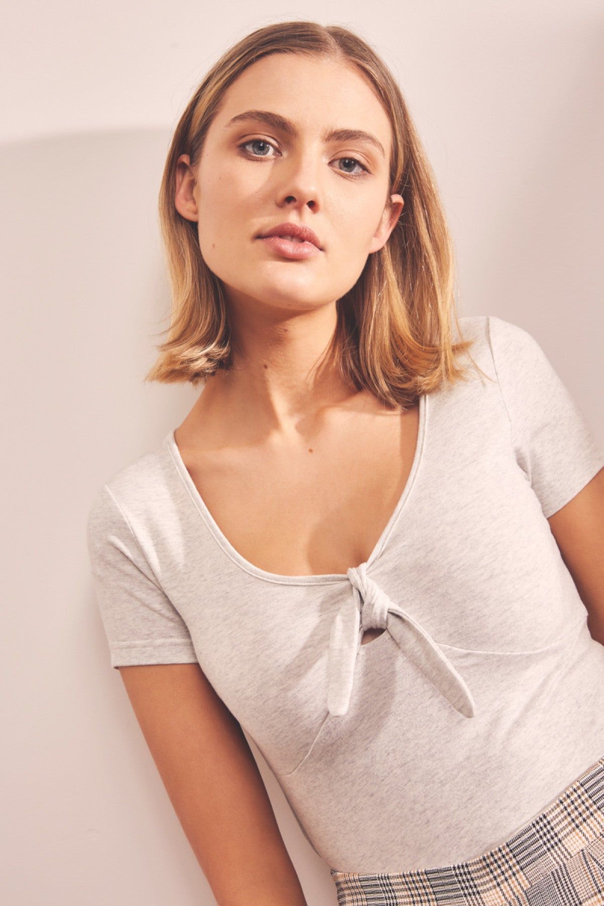 CHARTER TOP light grey marle sold by The Fifth Label