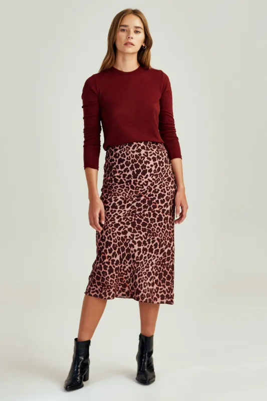 LEOPARD SKIRT peach leopard sold by The Fifth Label