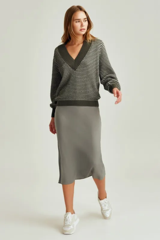CLIMATIC KNIT sage w white sold by The Fifth Label
