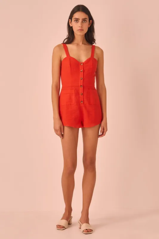REALISM PLAYSUIT morange sold by The Fifth Label