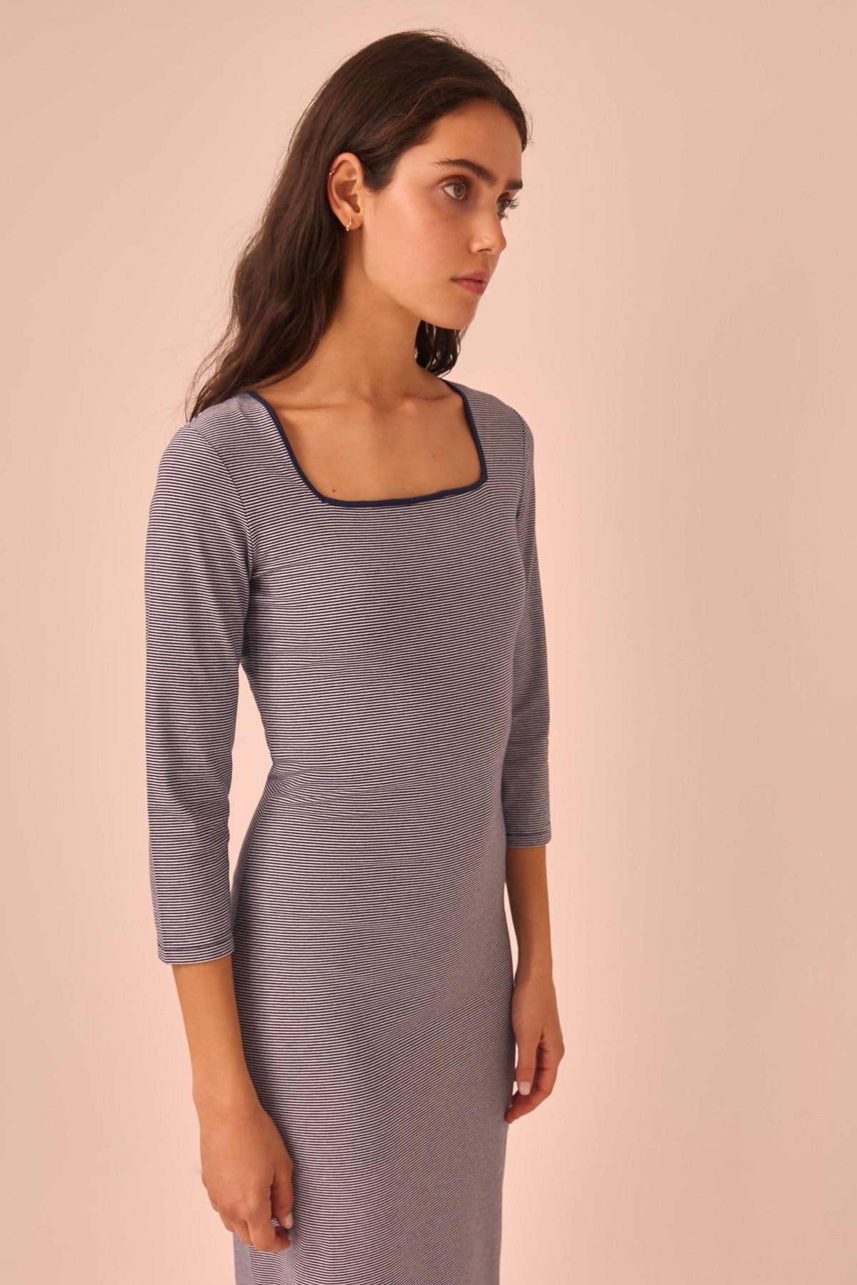 SCENIC STRIPE DRESS navy w white sold by The Fifth Label product image thumbnail 2