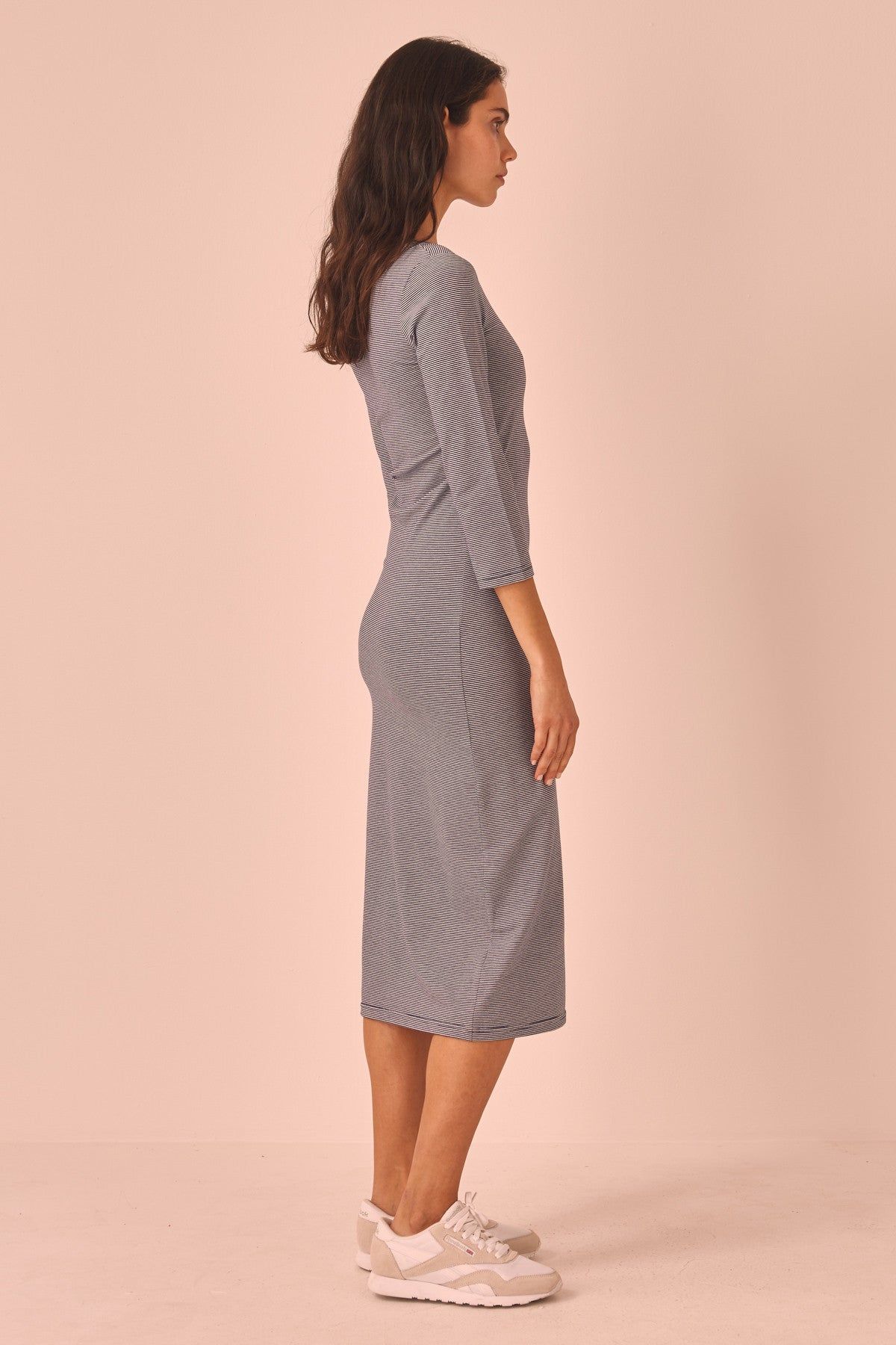 SCENIC STRIPE DRESS navy w white sold by The Fifth Label product image thumbnail 3