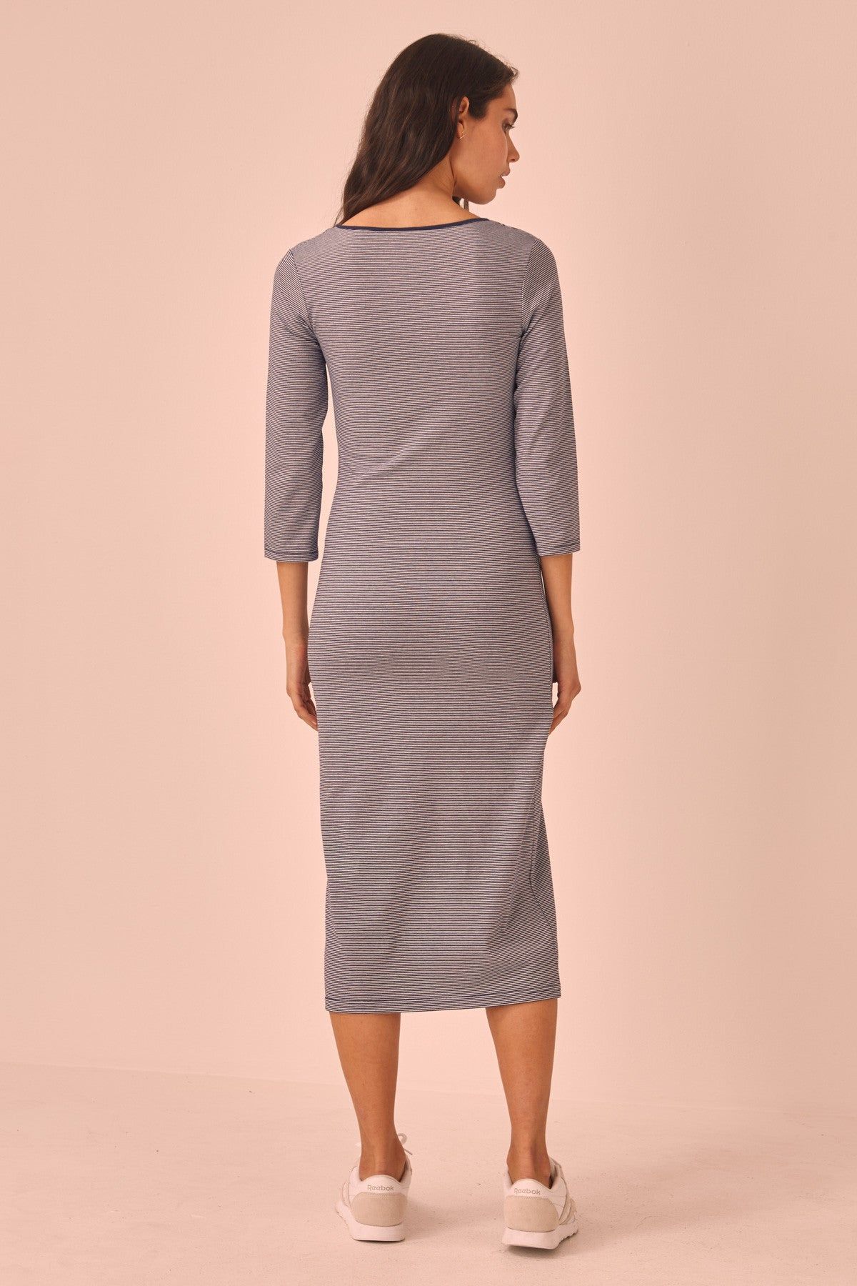 SCENIC STRIPE DRESS navy w white sold by The Fifth Label product image thumbnail 4