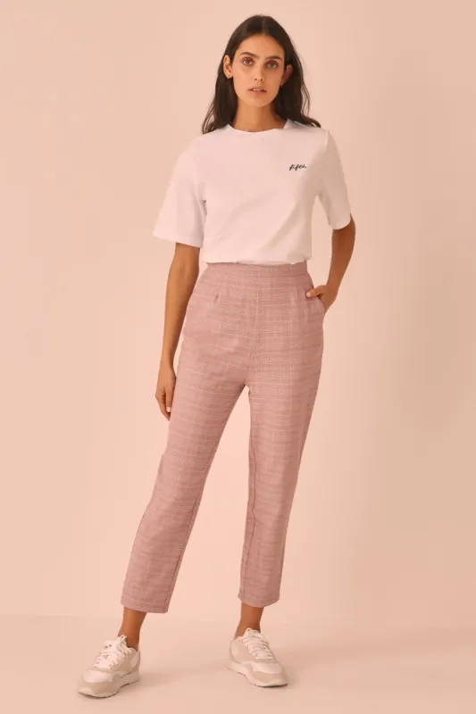 INSTALLATION CHECK PANT dusty pink sold by The Fifth Label