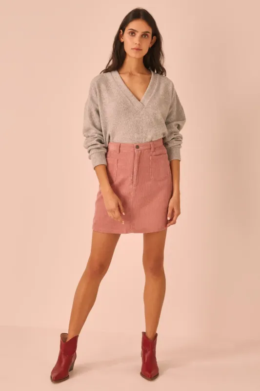 FORMATION LONG SLEEVE TOP grey marle sold by The Fifth Label