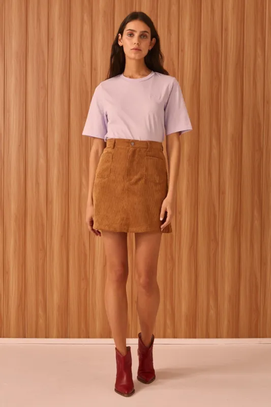 CITYSCAPE SKIRT tan sold by The Fifth Label