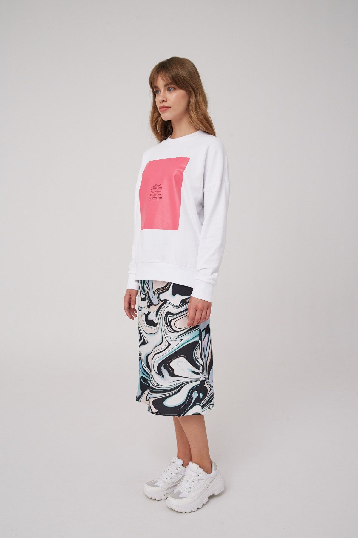 BOUND SWEATER white w pink sold by The Fifth Label product image thumbnail 2