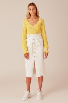 INSTANCE SKIRT ivory sold by The Fifth Label
