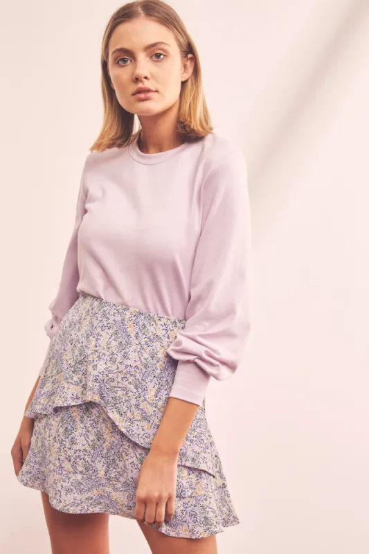 TOWER LONG SLEEVE TOP lilac sold by The Fifth Label