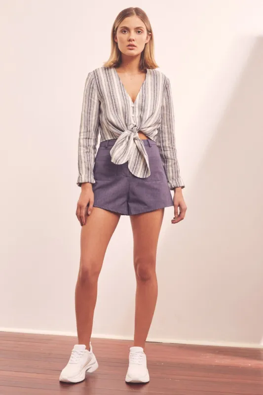 TOKYO SHORT washed navy sold by The Fifth Label