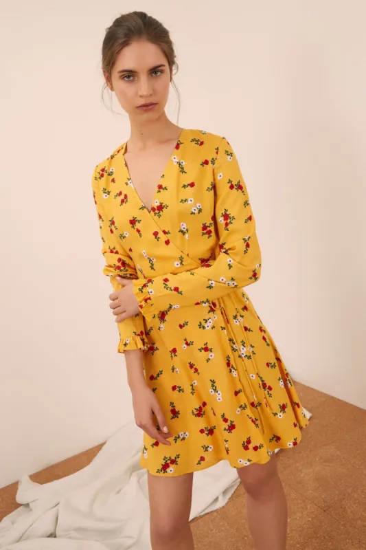 SUNNY LONG SLEEVE DRESS honey floral sold by The Fifth Label
