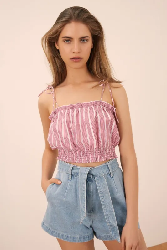 KITE STRIPE TOP red w white sold by The Fifth Label