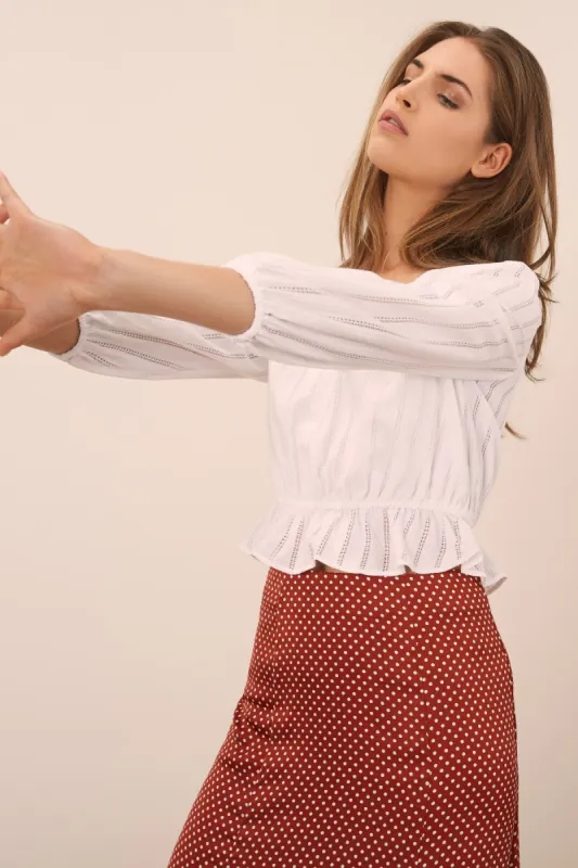 KITE STRIPE LONG SLEEVE TOP white sold by The Fifth Label