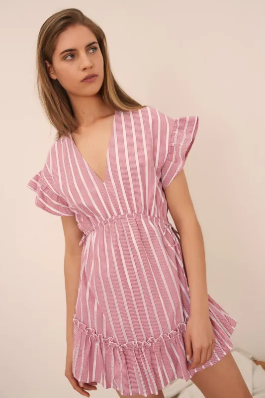 KITE STRIPE DRESS red w white sold by The Fifth Label