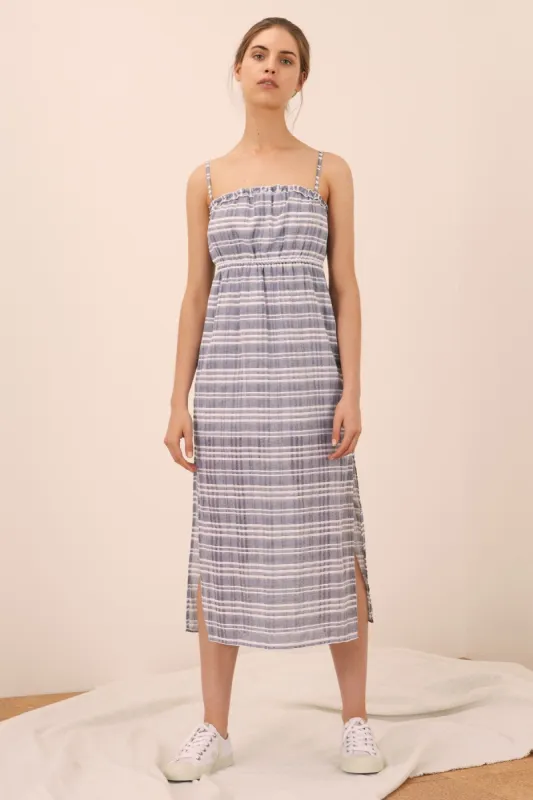 IVY STRIPE DRESS navy w white sold by The Fifth Label