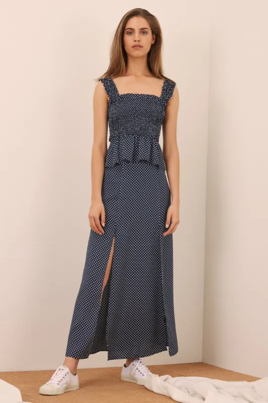 FOUNTAIN SKIRT navy w white sold by The Fifth Label