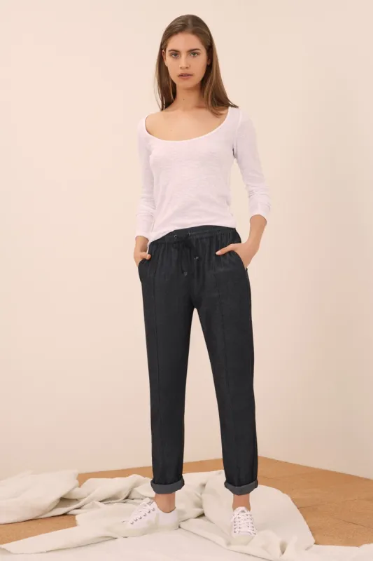 ELSA PANT washed black sold by The Fifth Label