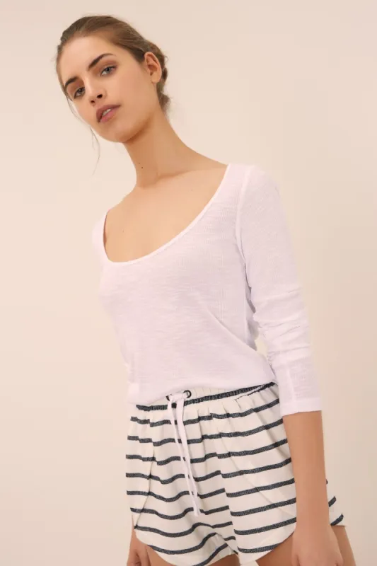 CLARA LONG SLEEVE TOP white sold by The Fifth Label