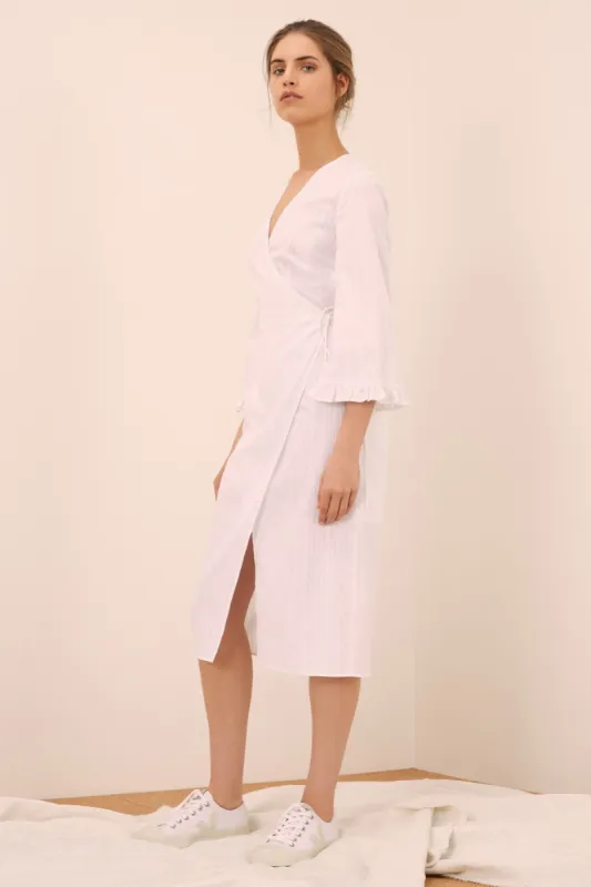 ALLEGRA LONG SLEEVE DRESS white sold by The Fifth Label