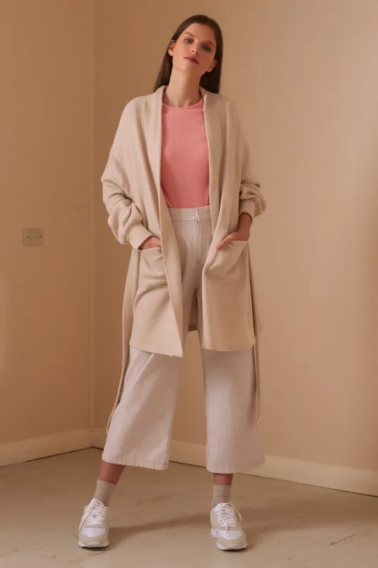 PIPPA LONG SLEEVE CARDIGAN oatmeal sold by The Fifth Label