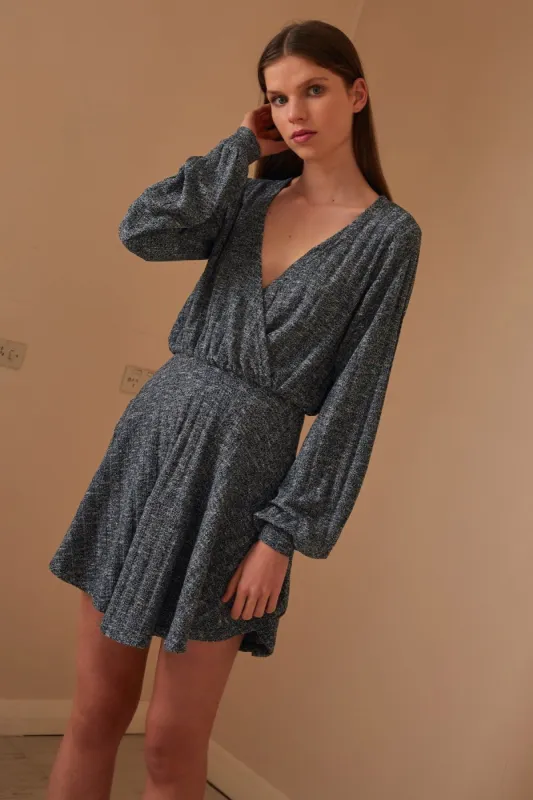 JASMINE LONG SLEEVE DRESS navy marle sold by The Fifth Label