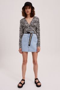 TRIO LONG SLEEVE TOP white w black snake sold by The Fifth Label
