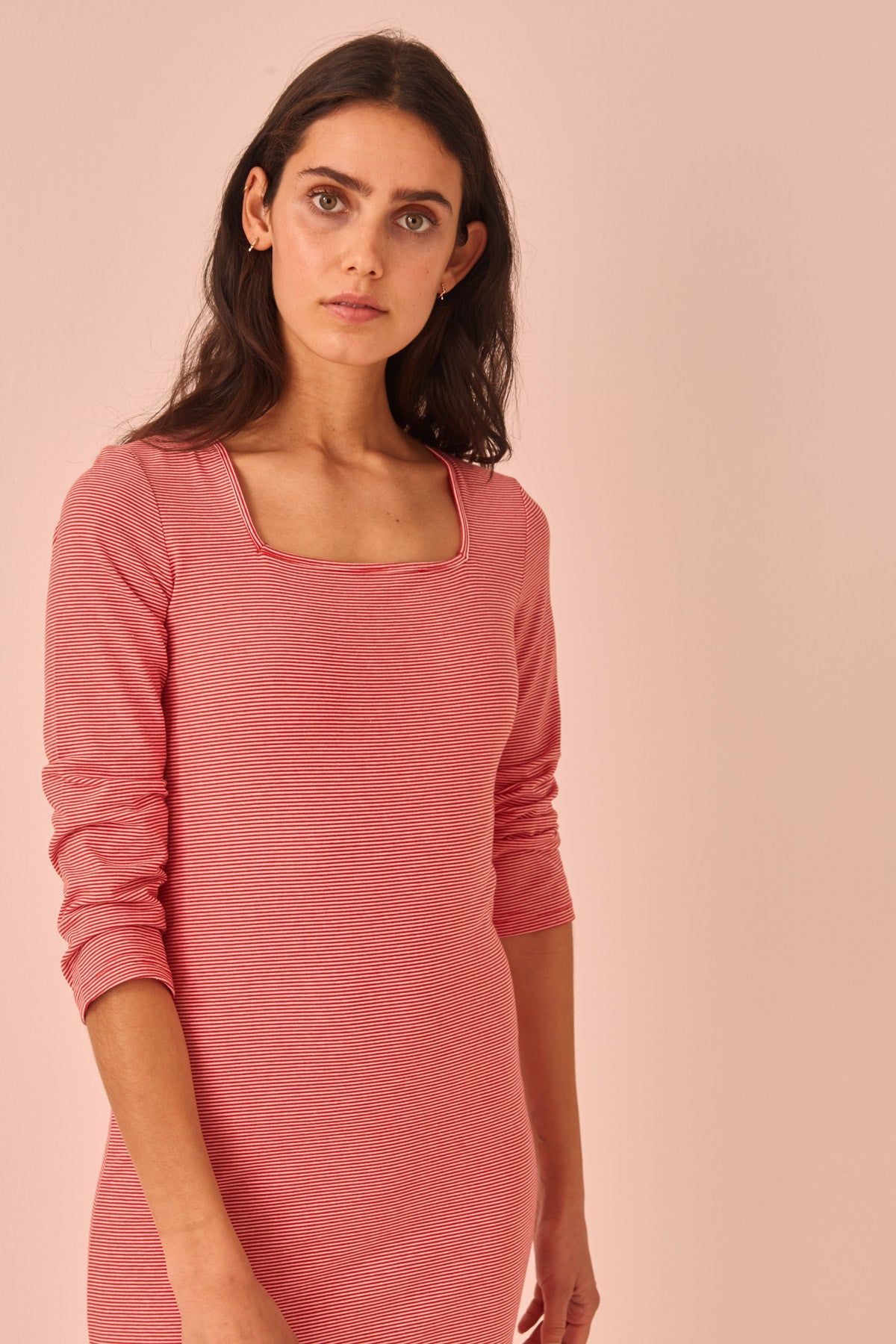 SCENIC STRIPE DRESS candy w red sold by The Fifth Label product image thumbnail 2