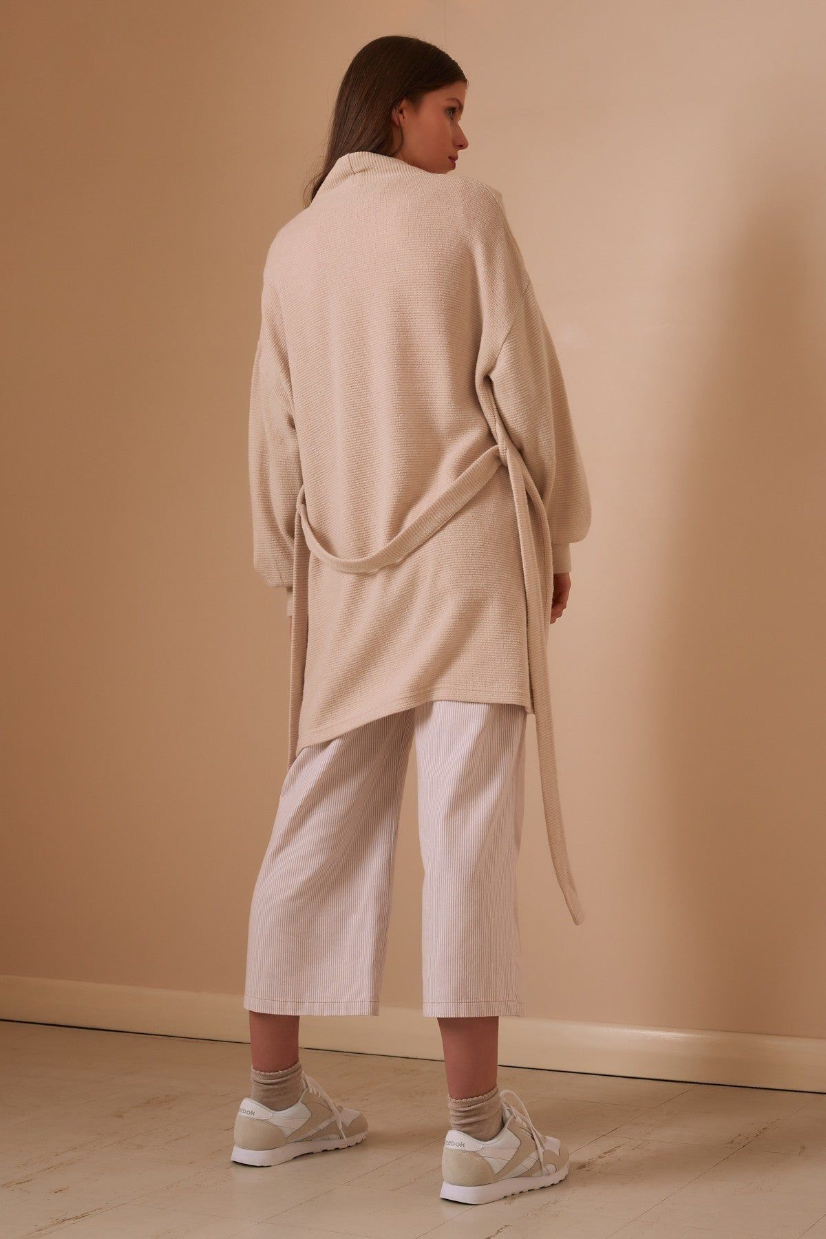 PIPPA LONG SLEEVE CARDIGAN oatmeal sold by The Fifth Label product image thumbnail 4