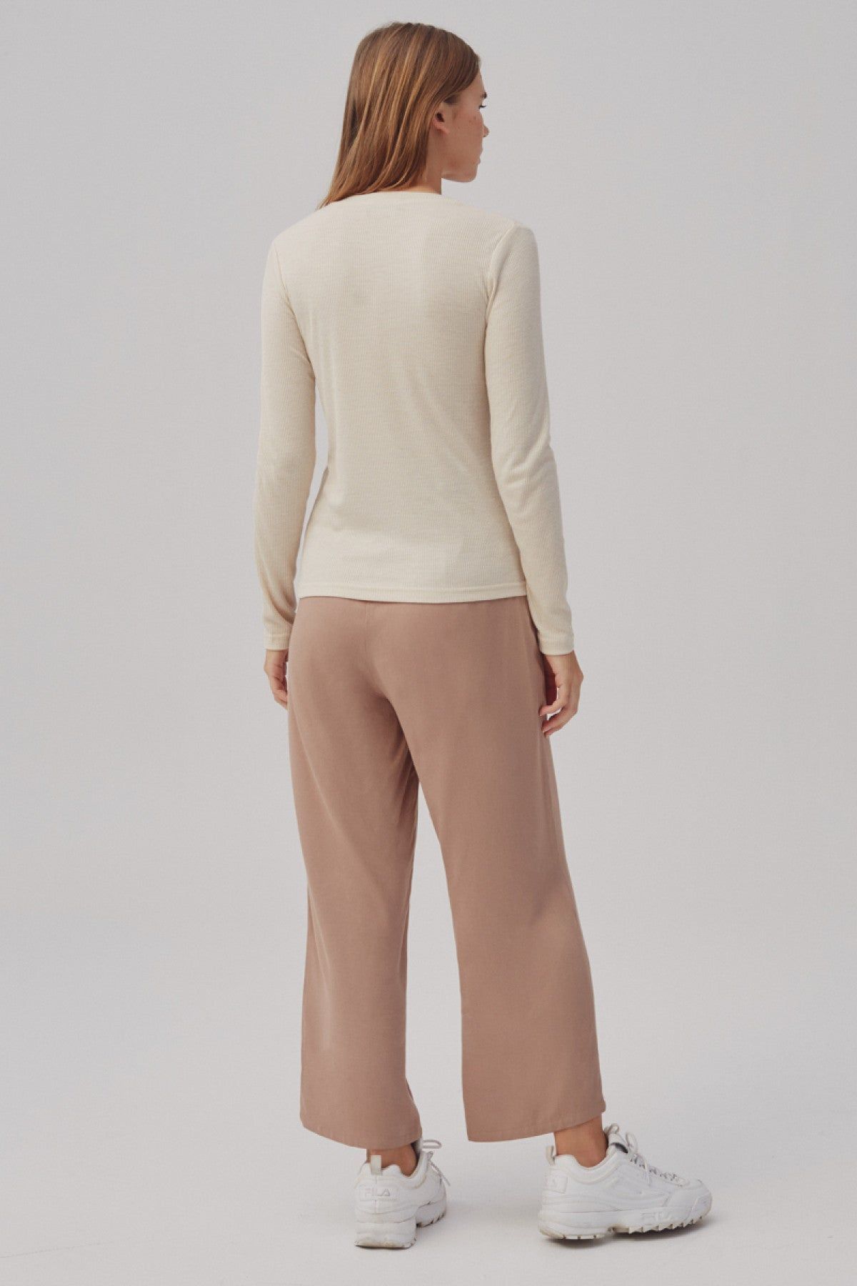 RESONANCE LONG SLEEVE TOP oatmeal sold by The Fifth Label product image thumbnail 5