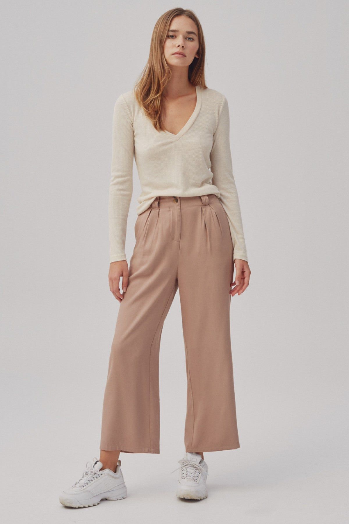 RESONANCE LONG SLEEVE TOP oatmeal sold by The Fifth Label product image thumbnail 2