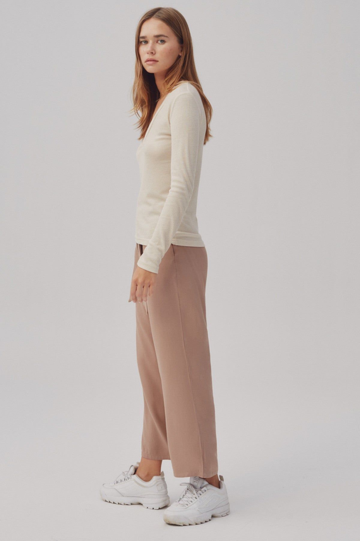 RESONANCE LONG SLEEVE TOP oatmeal sold by The Fifth Label product image thumbnail 4