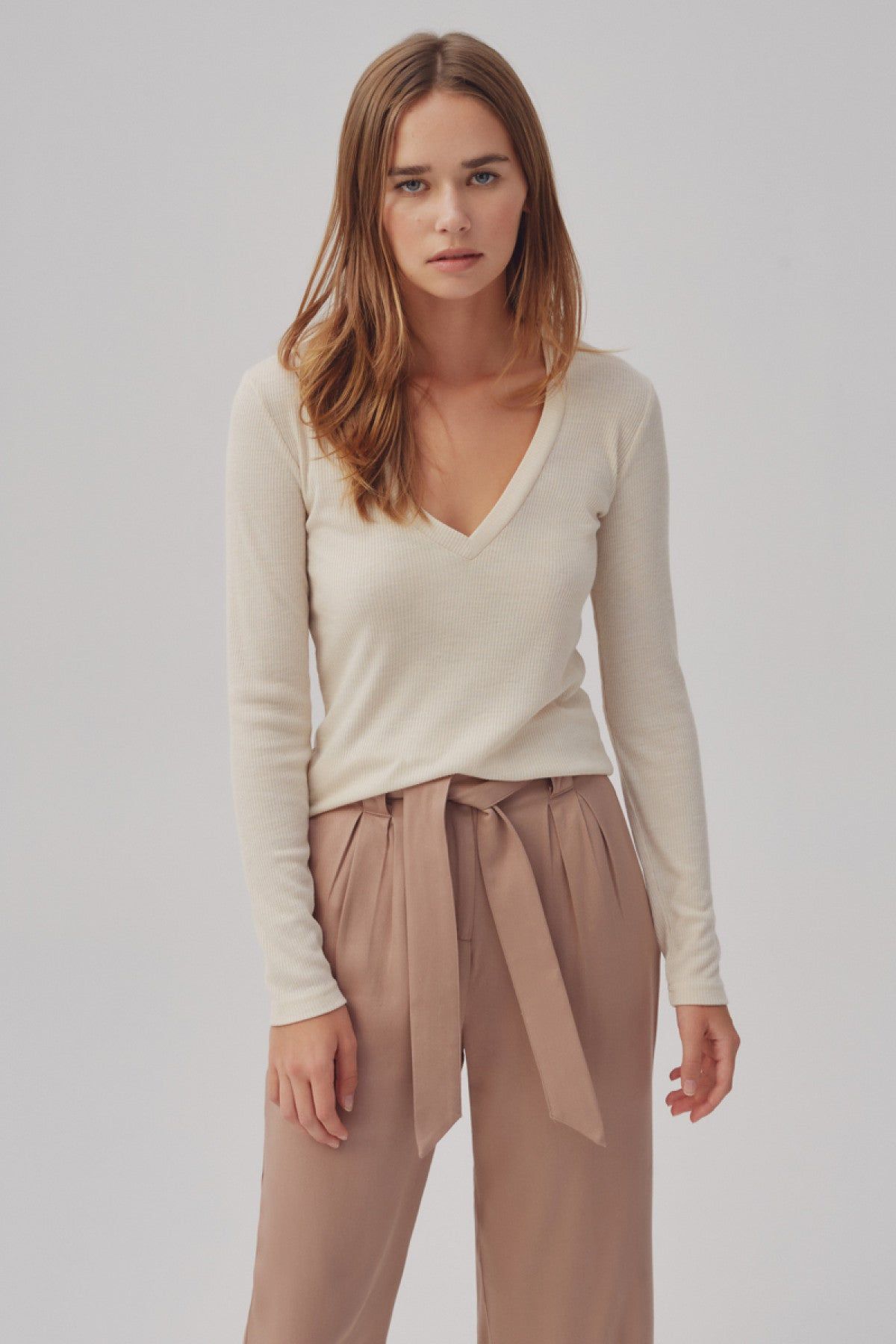 RESONANCE LONG SLEEVE TOP oatmeal sold by The Fifth Label