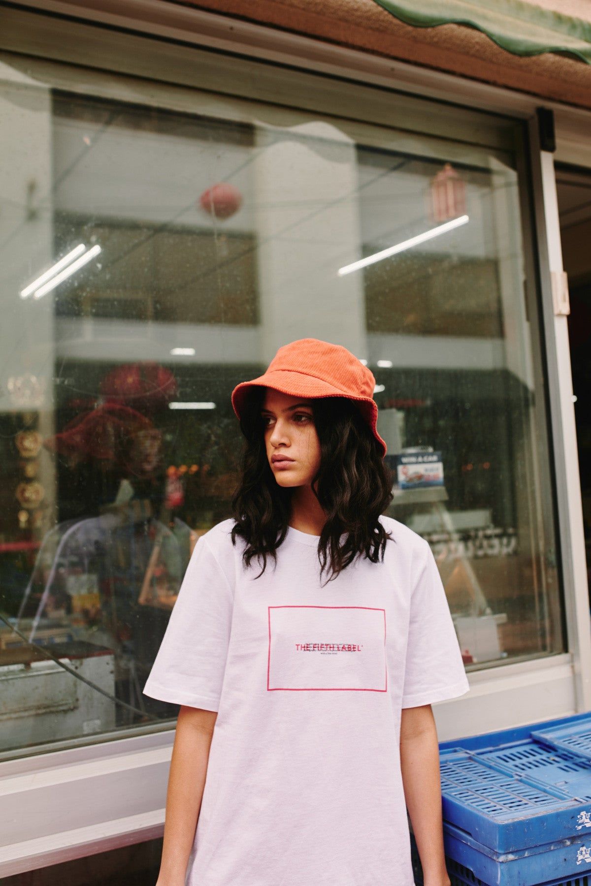 FOCUS T-SHIRT white w pink sold by The Fifth Label