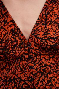 TRIO LONG SLEEVE TOP red w black snake sold by The Fifth Label