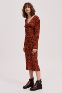 TRIO LONG SLEEVE TOP red w black snake sold by The Fifth Label