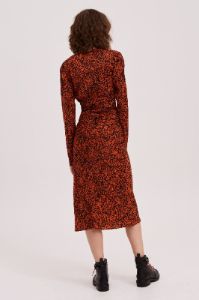 TRIO LONG SLEEVE TOP red w black snake sold by The Fifth Label