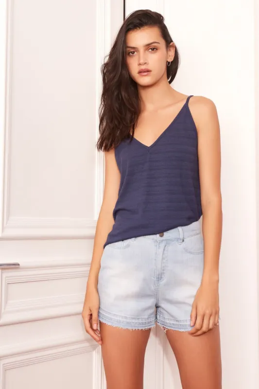 AXIS TOP washed navy sold by The Fifth Label