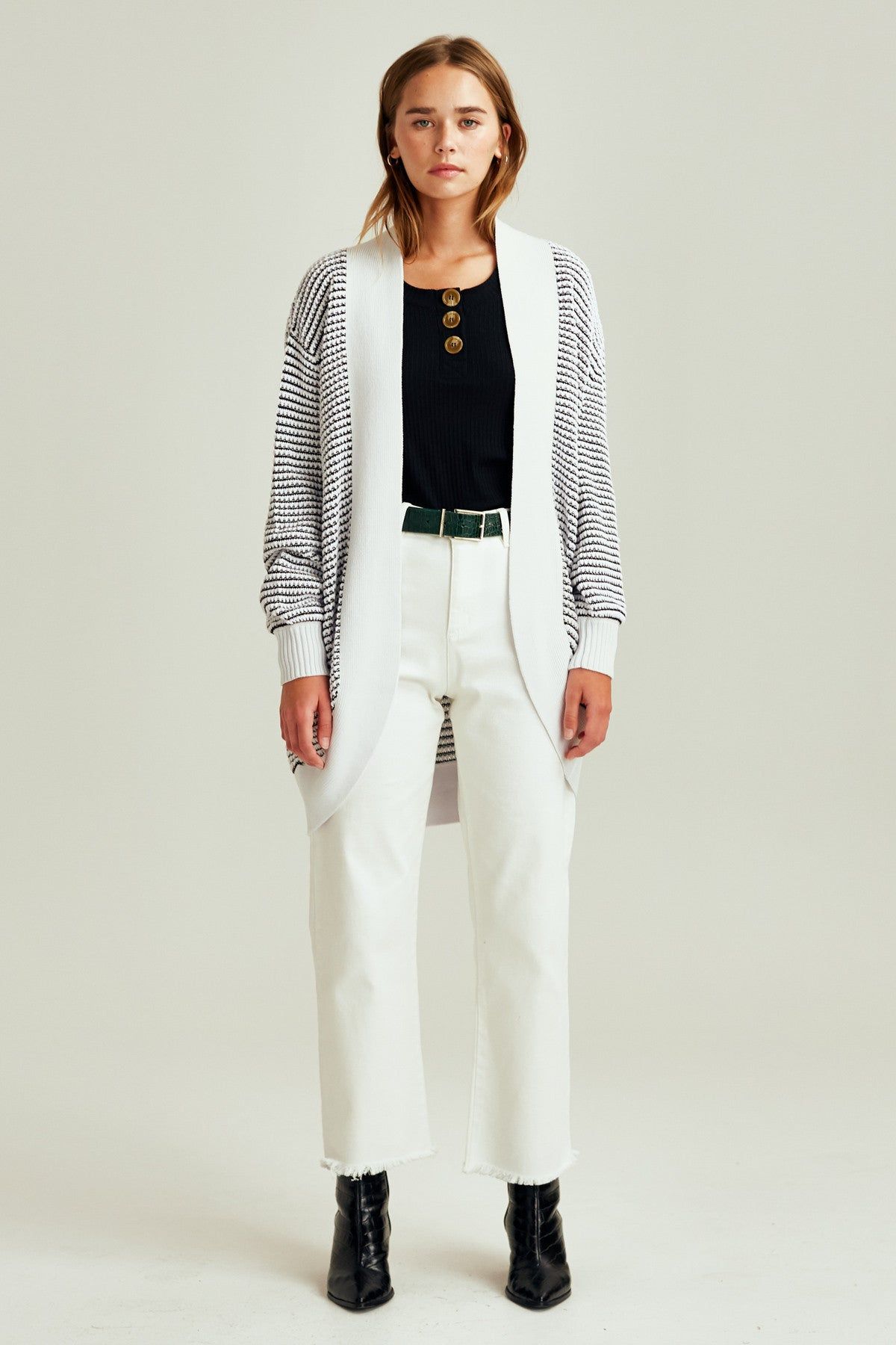 CLIMATIC CARDIGAN black w white sold by The Fifth Label product image thumbnail 2