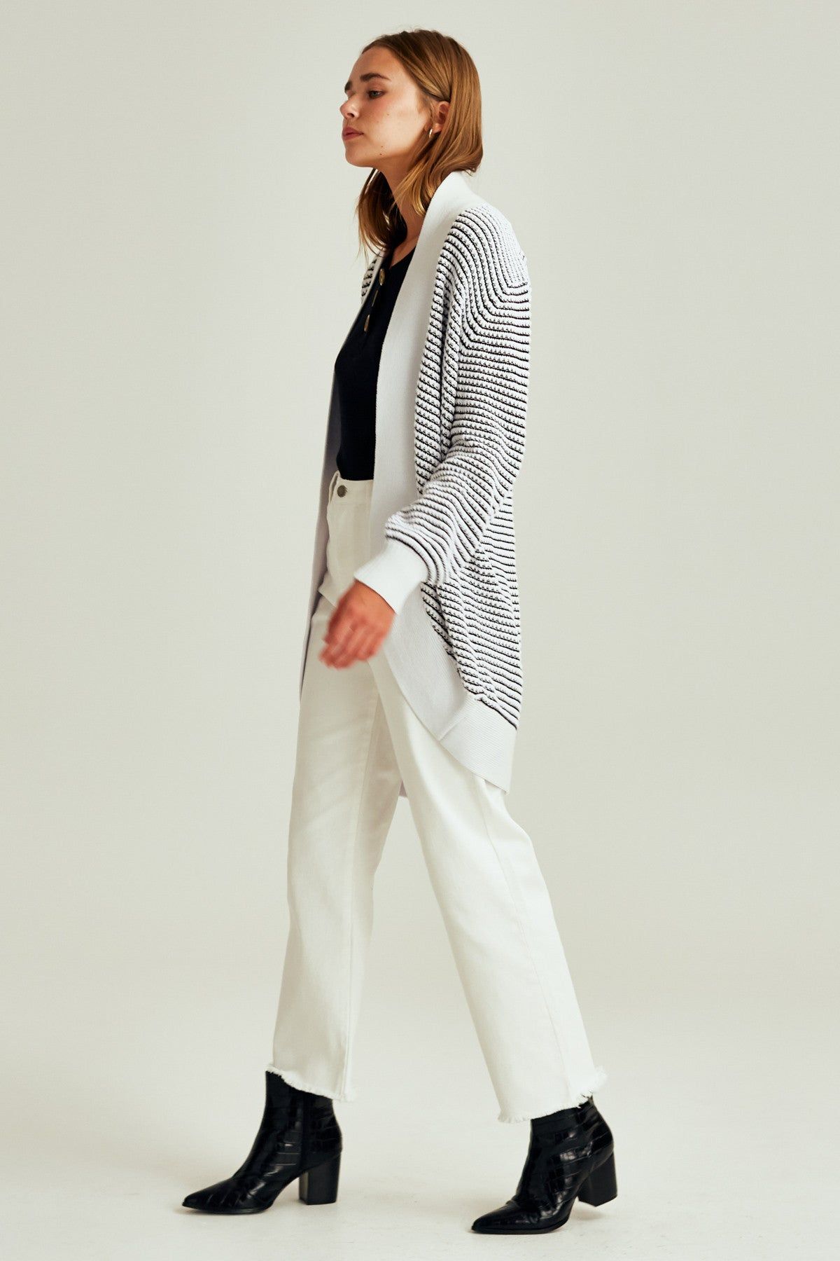 CLIMATIC CARDIGAN black w white sold by The Fifth Label product image thumbnail 3