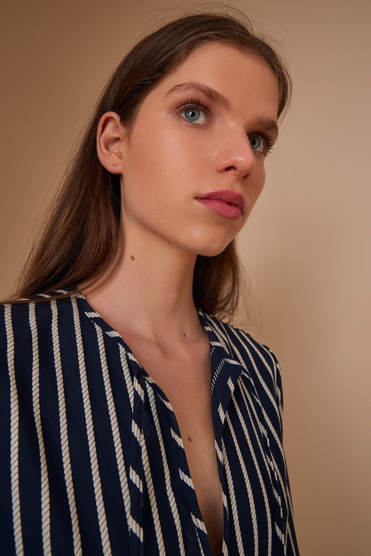 POPPY STRIPE LONG SLEEVE DRESS navy w white sold by The Fifth Label product image thumbnail 3