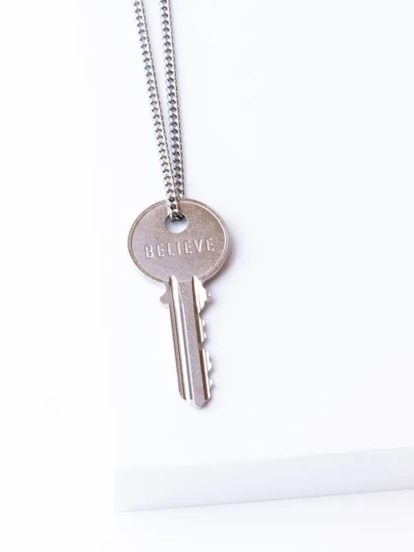 Classic Key Silver Chain Necklace sold by The Giving Keys