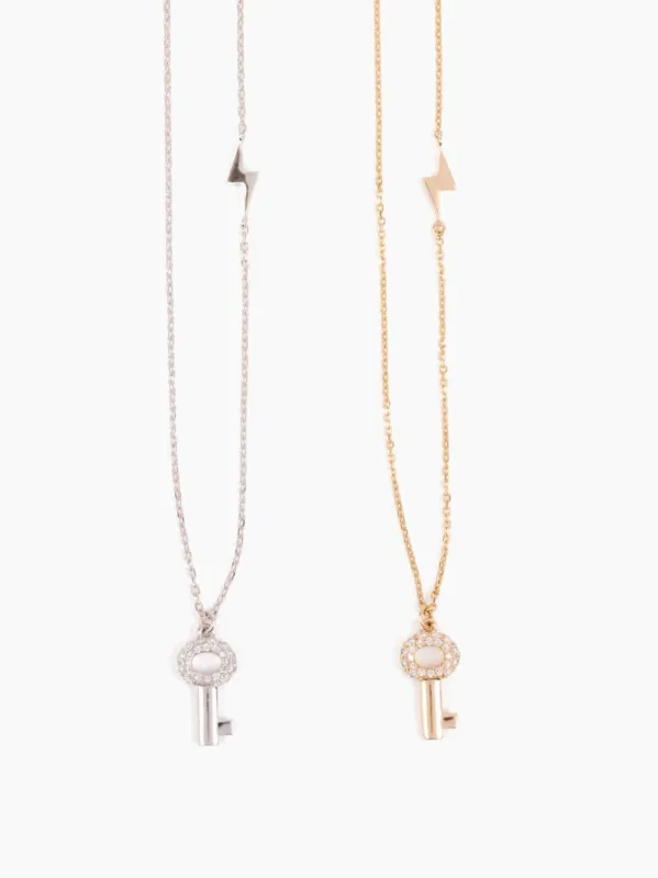 14k Gold Diamond Mini Key Necklace sold by The Giving Keys