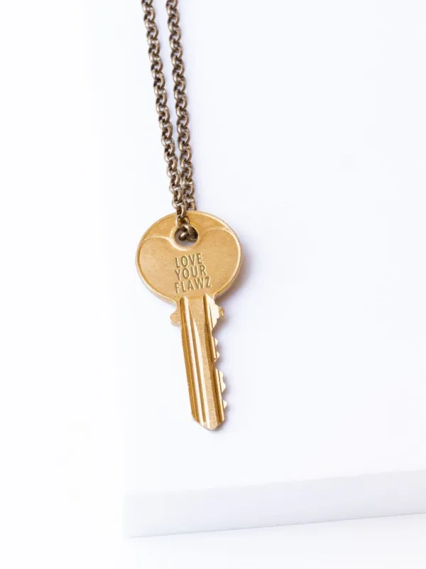 Love Your Flawz Classic Key Necklace sold by The Giving Keys