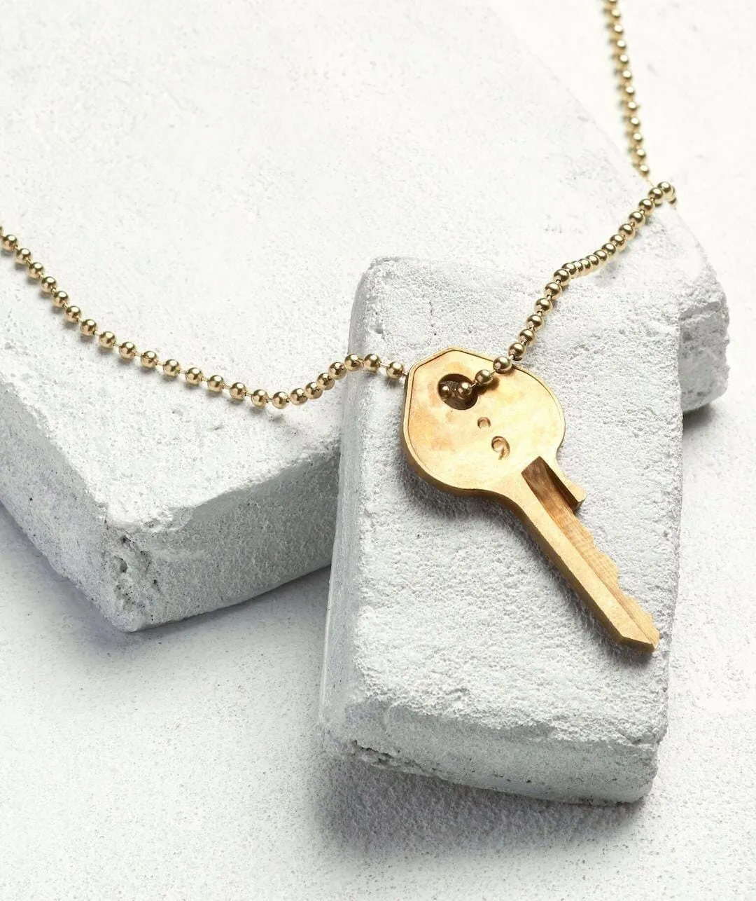 Semicolon Classic Ball Chain Key Necklace sold by The Giving Keys product image thumbnail 2