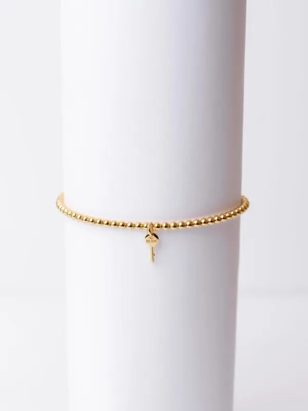 Metallic Bead Mini Key Bracelet sold by The Giving Keys