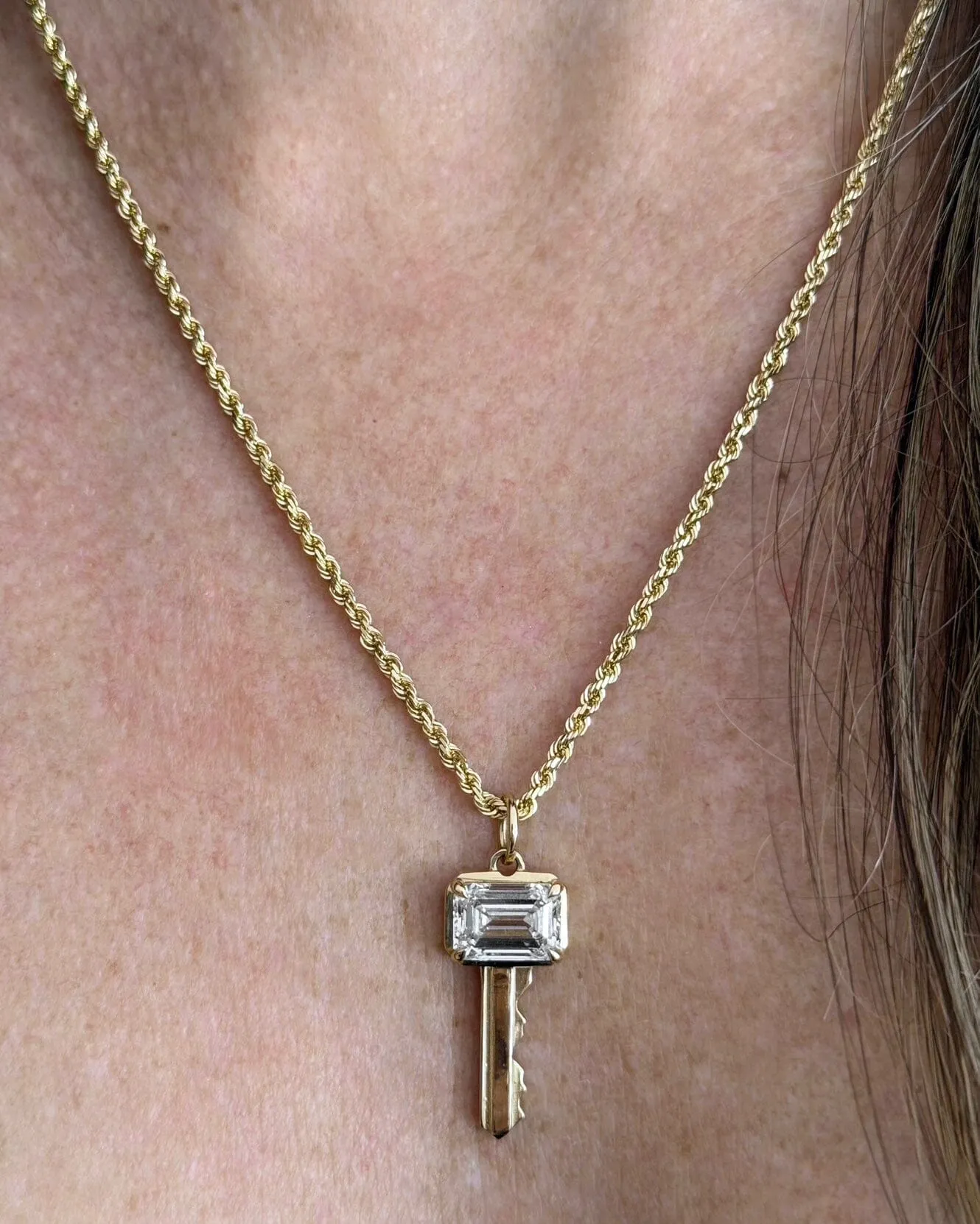 14k Gold Diamond Unlocked Key Pendant sold by The Giving Keys product image thumbnail 5