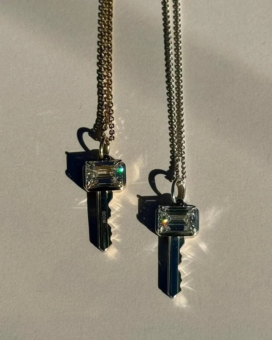 14k Gold Diamond Unlocked Key Pendant sold by The Giving Keys product image thumbnail 3