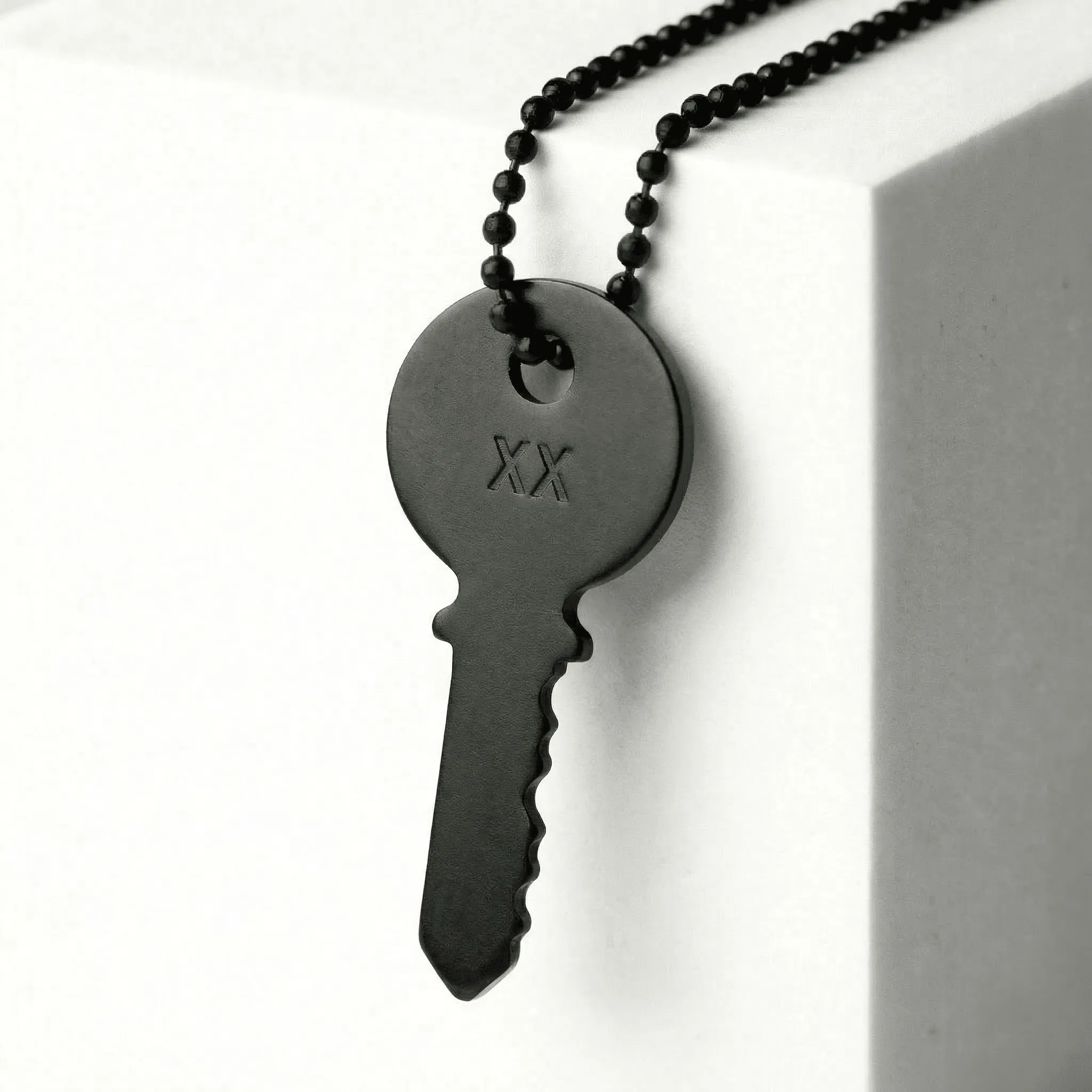 Atticus Matte Black Classic Key Ball Chain Necklace sold by The Giving Keys
