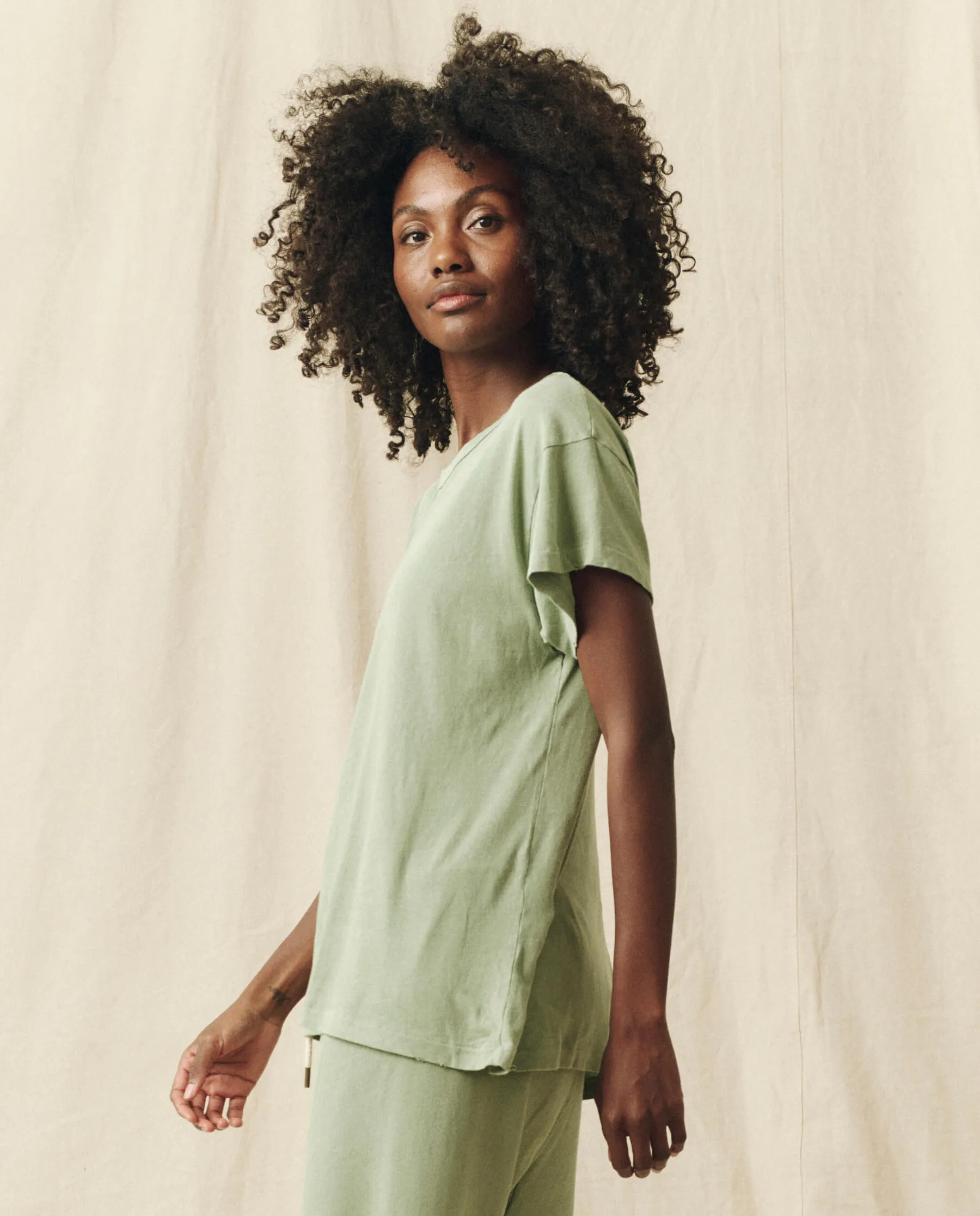 The Boxy Crew. Solid -- Pistachio sold by THE GREAT. product image thumbnail 5