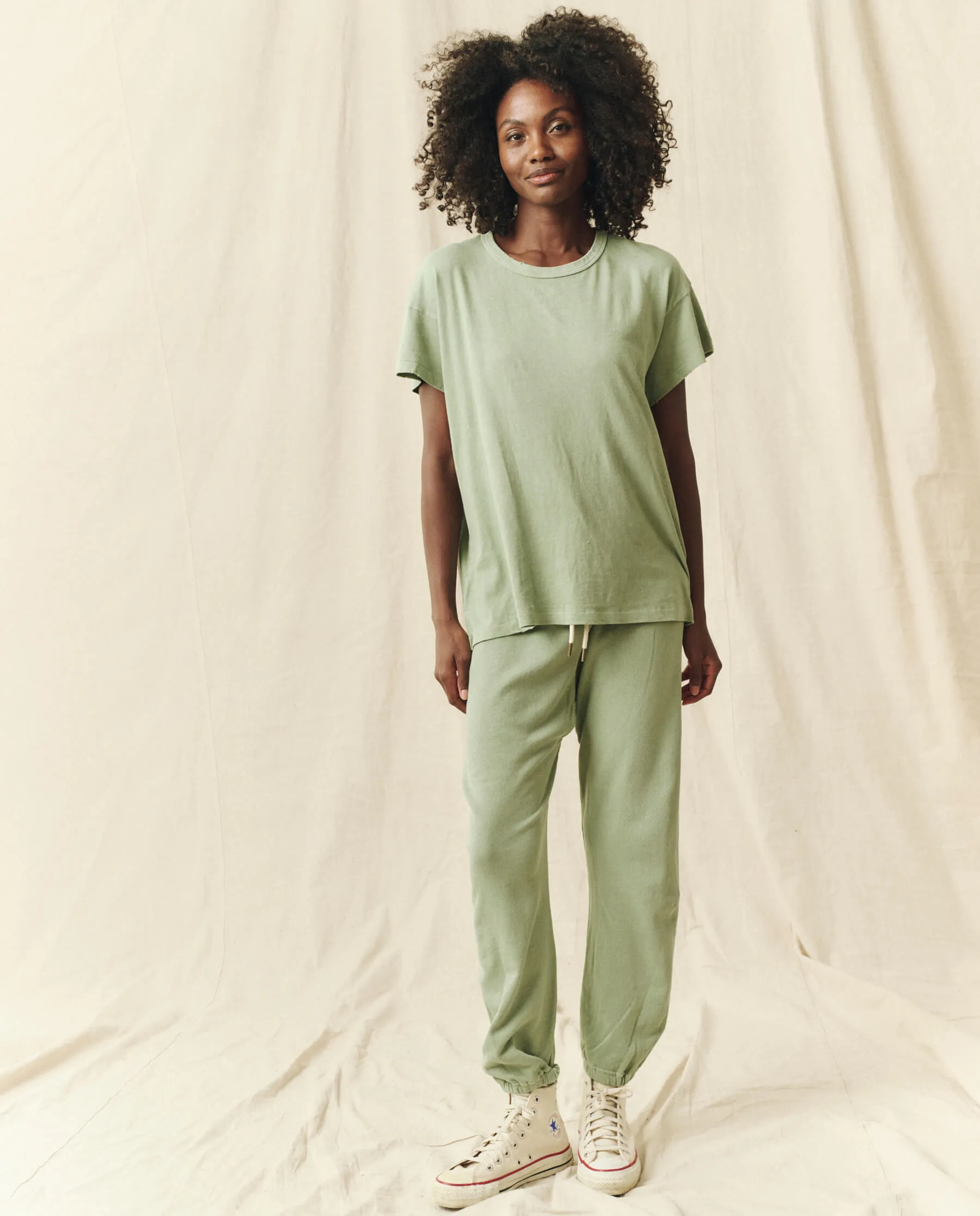 The Boxy Crew. Solid -- Pistachio sold by THE GREAT. product image thumbnail 4